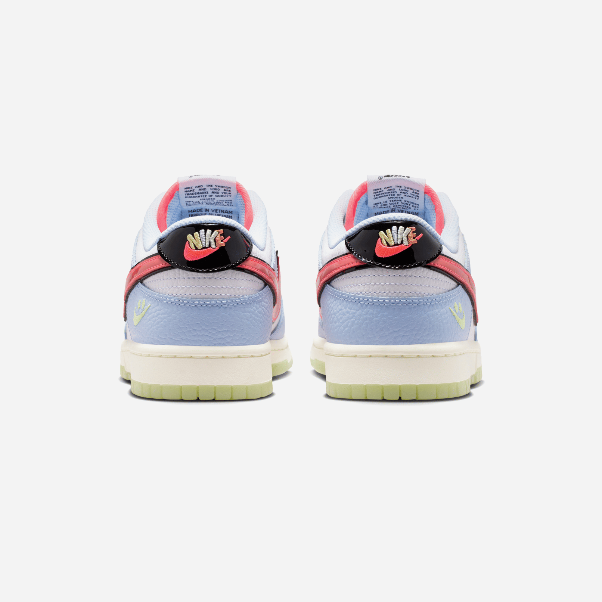 Nike Dunk Low Smiley Swoosh White Hydrogen Blue Crimson