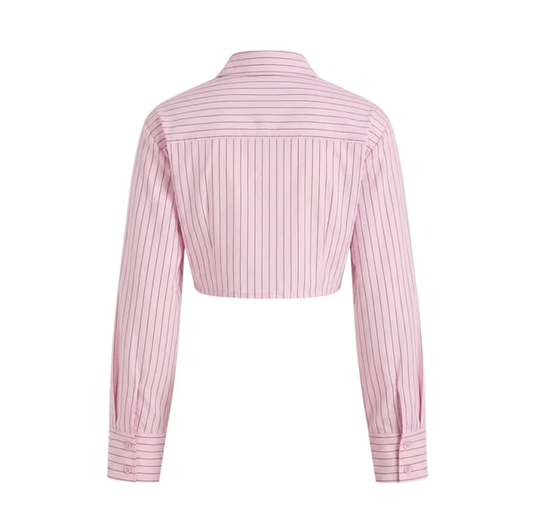 Elara Voss Blush Precision Crop Shirt