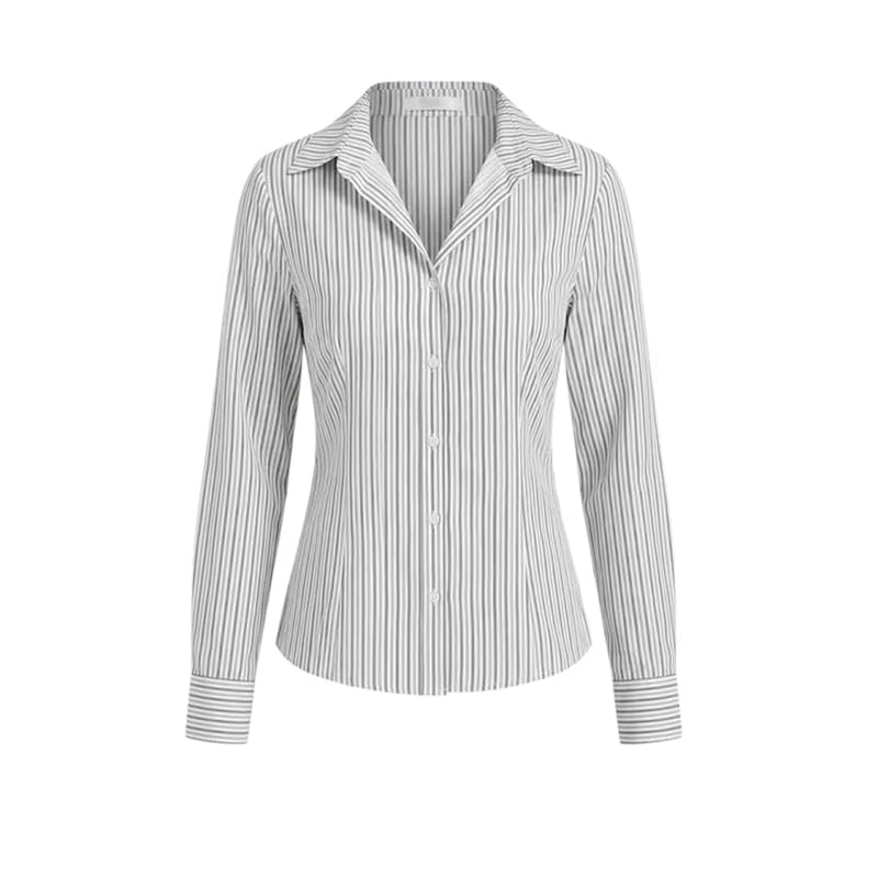 Elara Voss Classic White Pinstripe Shirt