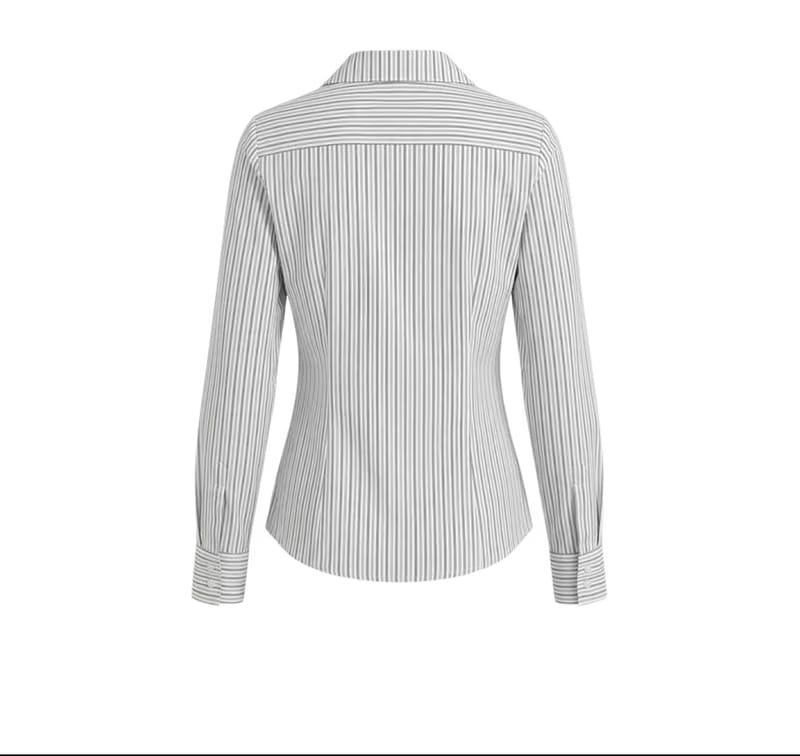 Elara Voss Classic White Pinstripe Shirt