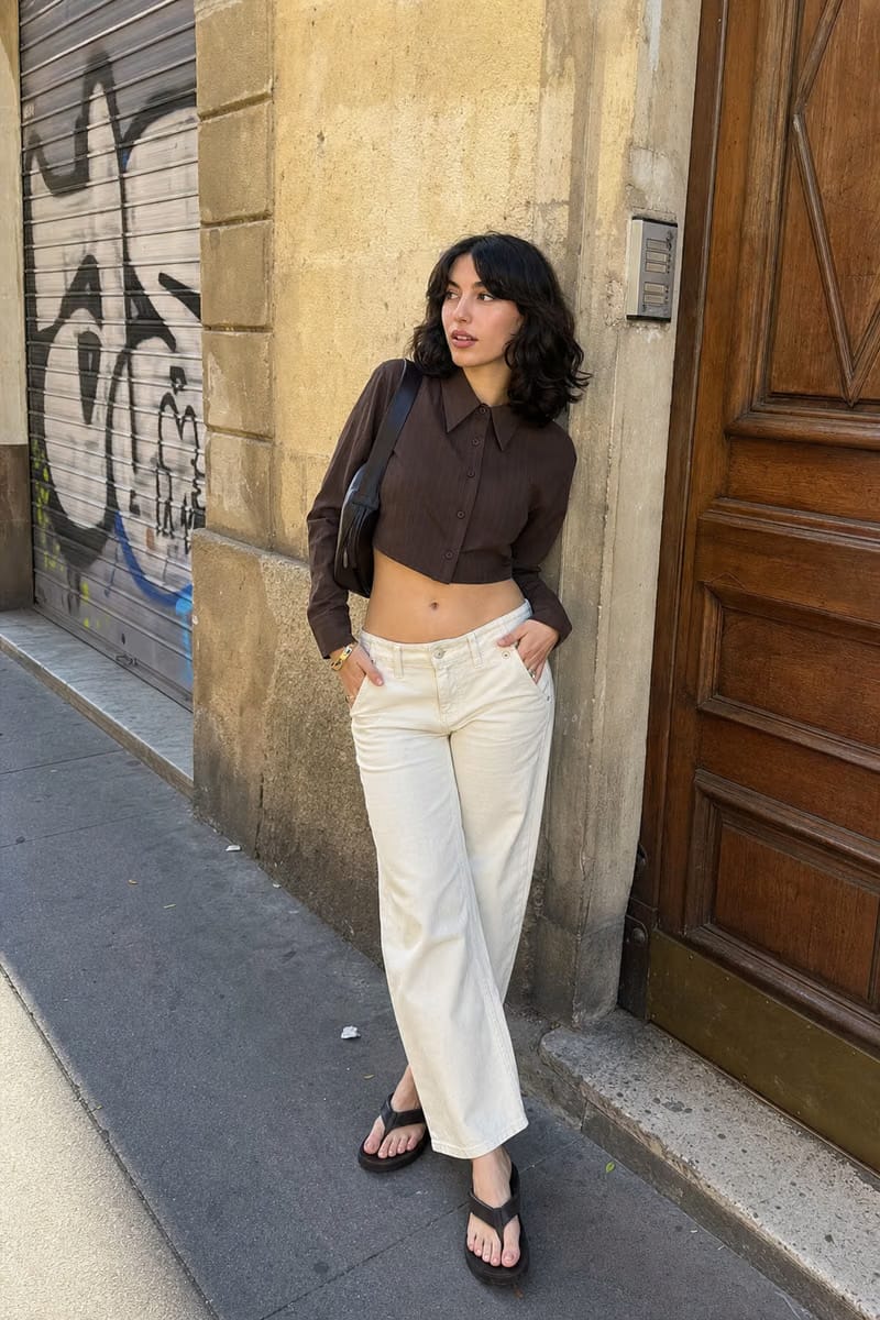 Elara Voss Cocoa Precision Crop Shirt