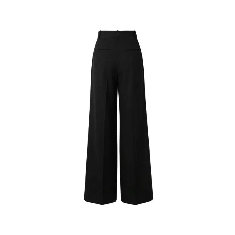 Elara Voss High-Waist Wide-Leg Black Trouser