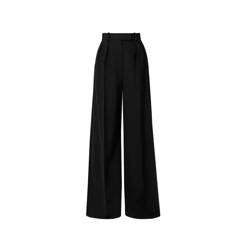 Elara Voss High-Waist Wide-Leg Black Trouser