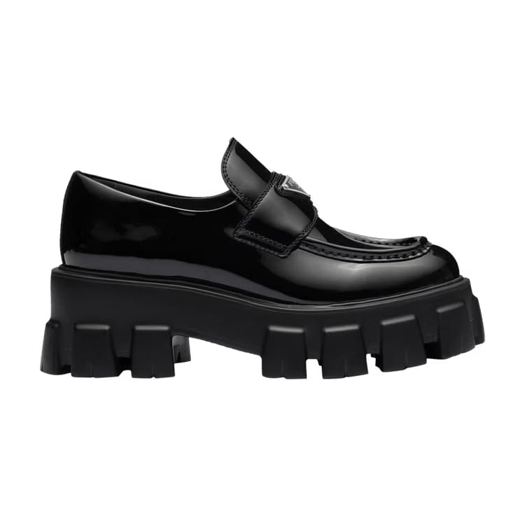 Prada Wmns Monolith Patent Leather Loafer 'Black'