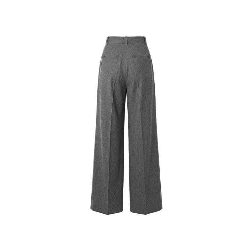 Elara Voss High-Waist Wide-Leg Gray Trouser