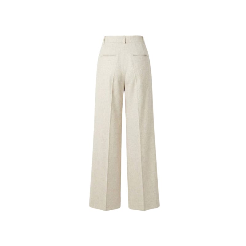 Elara Voss High-Waist Wide-Leg Off White Trouser