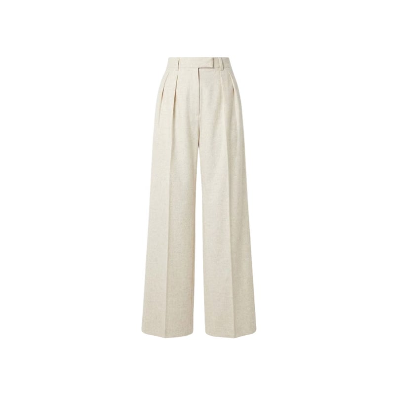 Elara Voss High-Waist Wide-Leg Off White Trouser