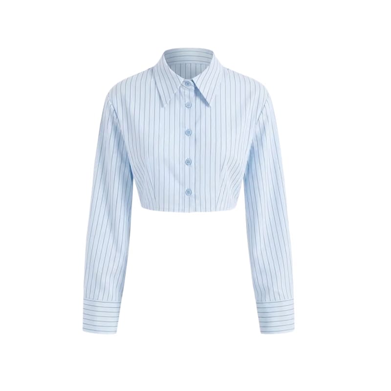 Elara Voss Mist Precision Crop Shirt