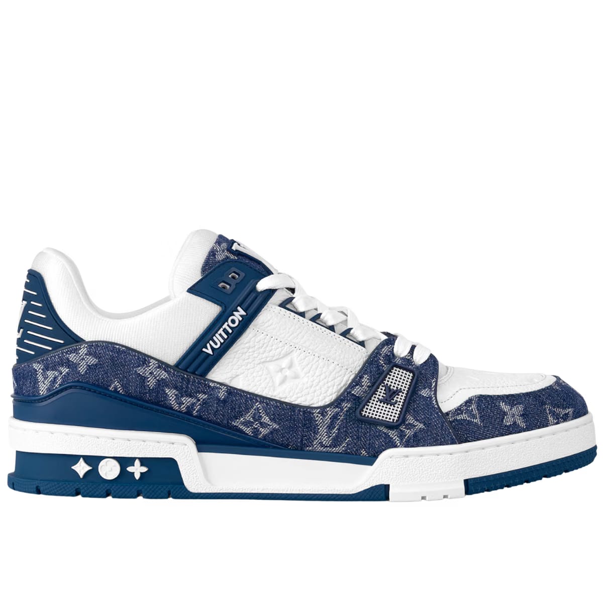 Louis Vuitton LV Trainer sneakers in blue monogram denim