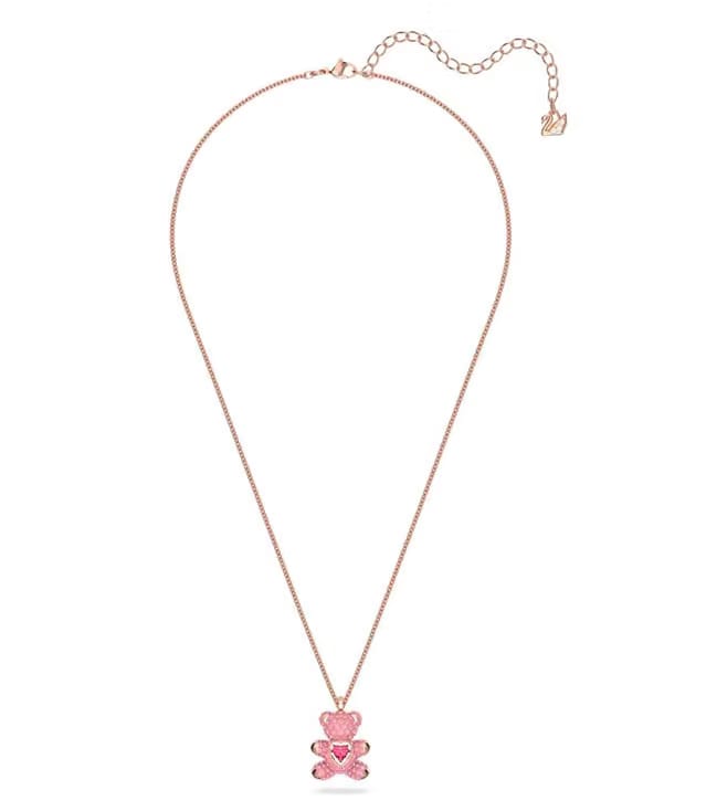 SWAROVSKI Pink Rose Gold-Tone Plated Teddy Pendant
