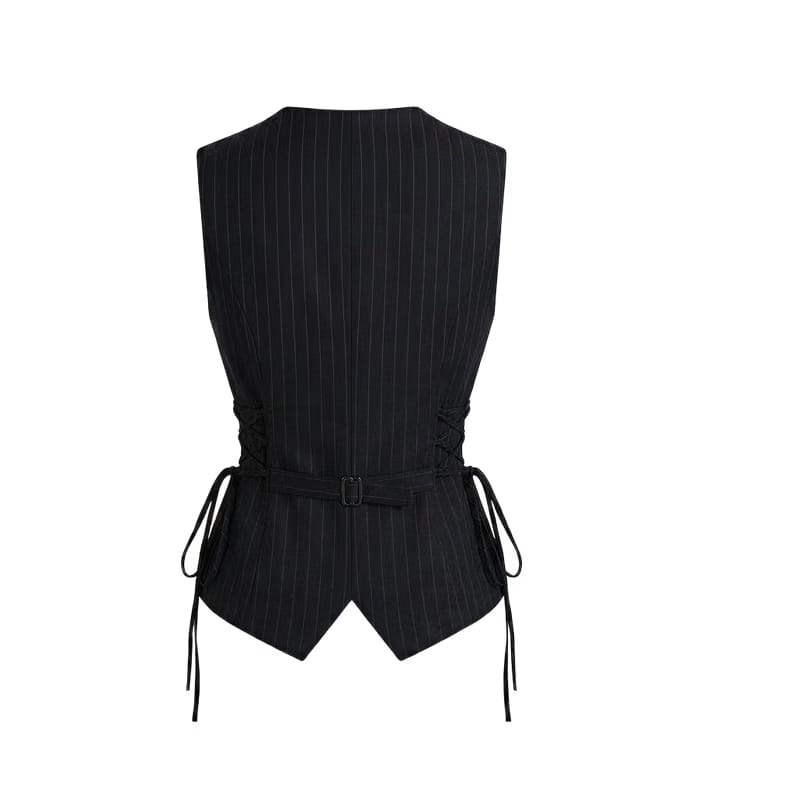 Elara Voss Cinched Black Waistcoat