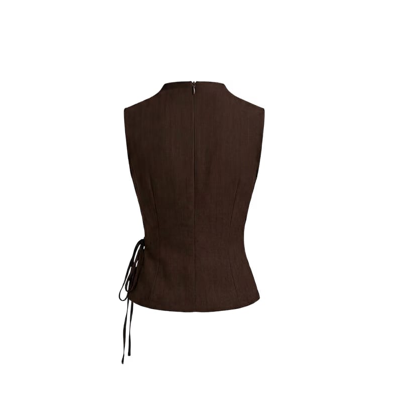 Elara Voss Obsidian Drape Cocoa Top