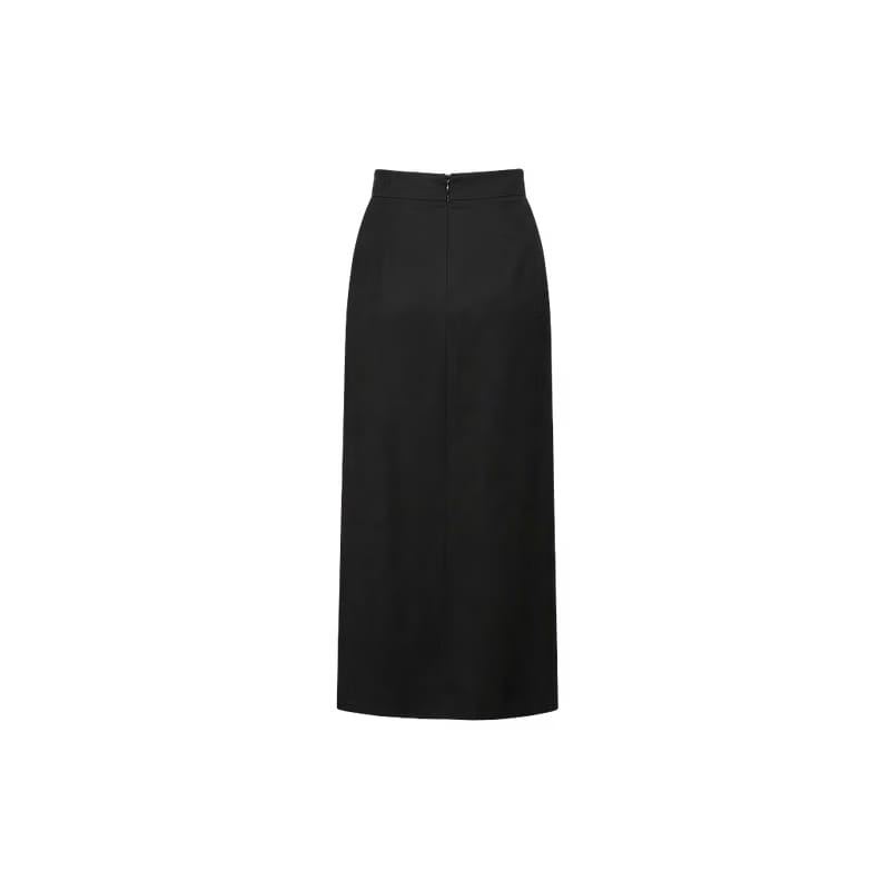 Elara Voss Tailored Column Black Skirt