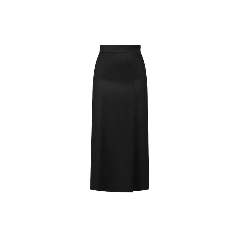 Elara Voss Tailored Column Black Skirt