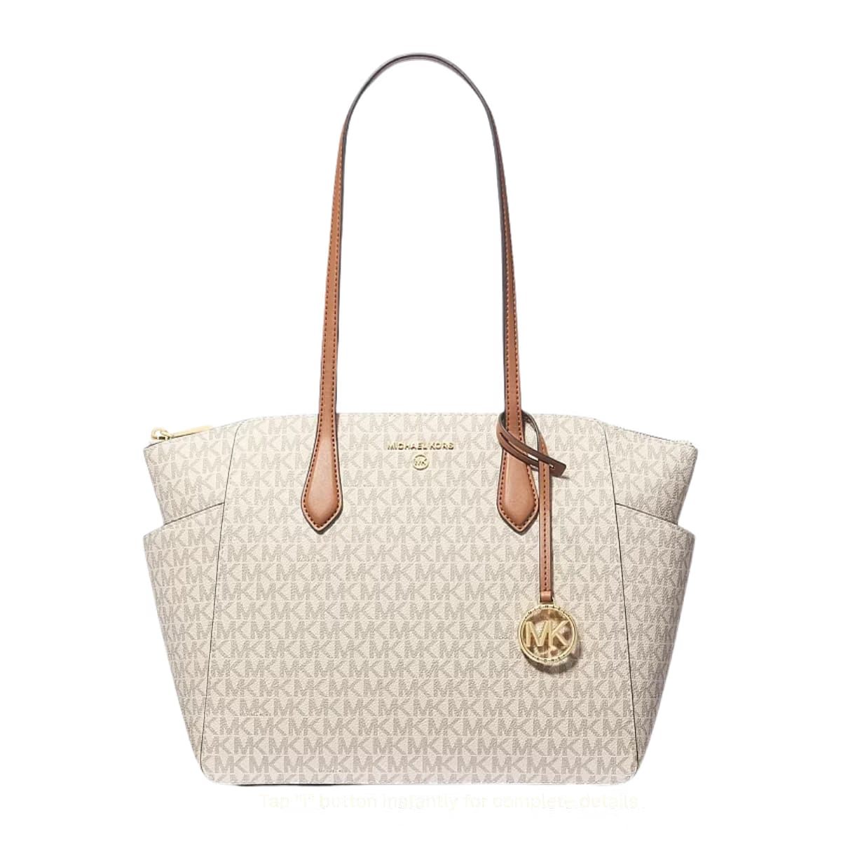 Michael Kors Marilyn Medium Logo Tote Bag vanilla coated canvas