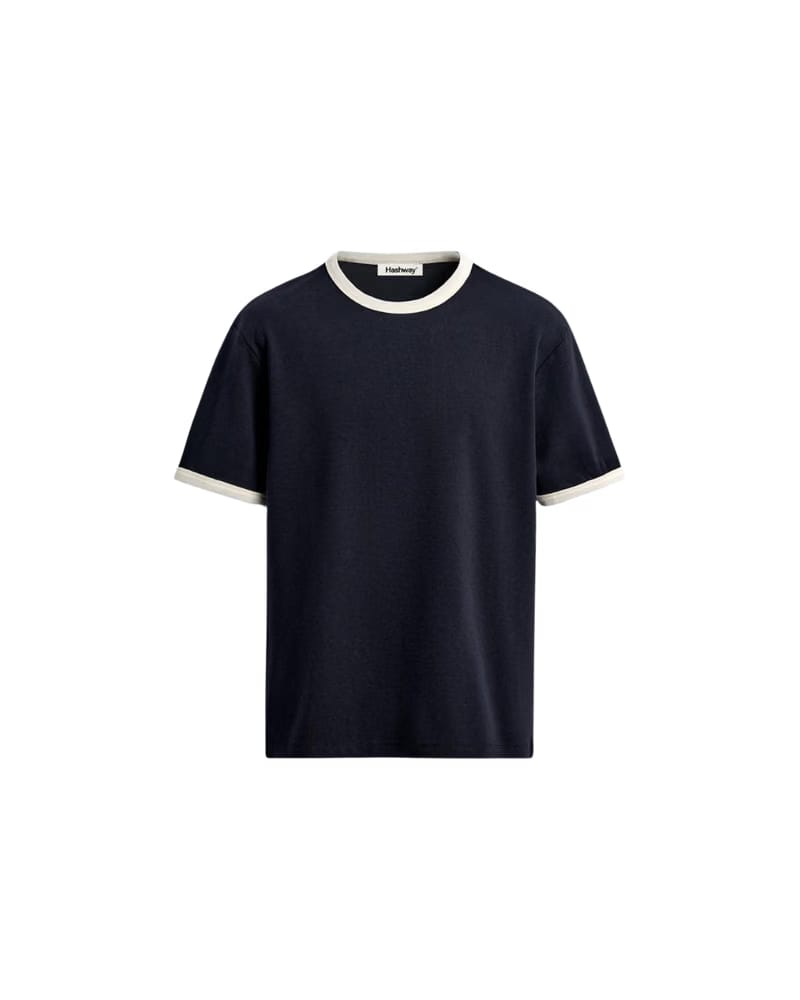 HASHWAY BASIC RINGER TEE - NAVY BLUE