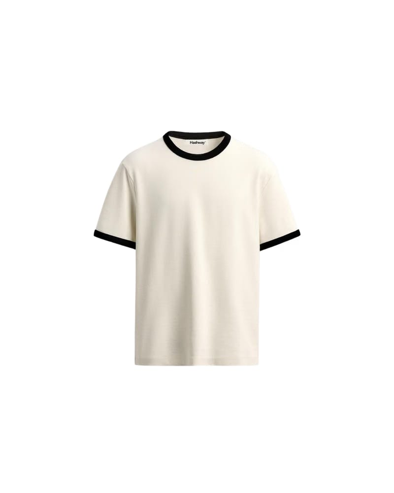 HASHWAY BASIC RINGER TEE - OYSTER WHITE