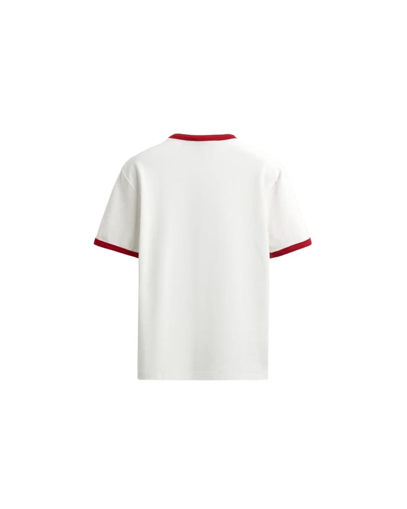 HASHWAY BASIC RINGER TEE - WHITE/RED
