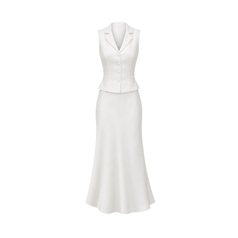 Valeria Collared Flared Co Ord Set - Cloud