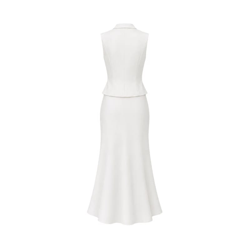 Valeria Collared Flared Co Ord Set - Cloud