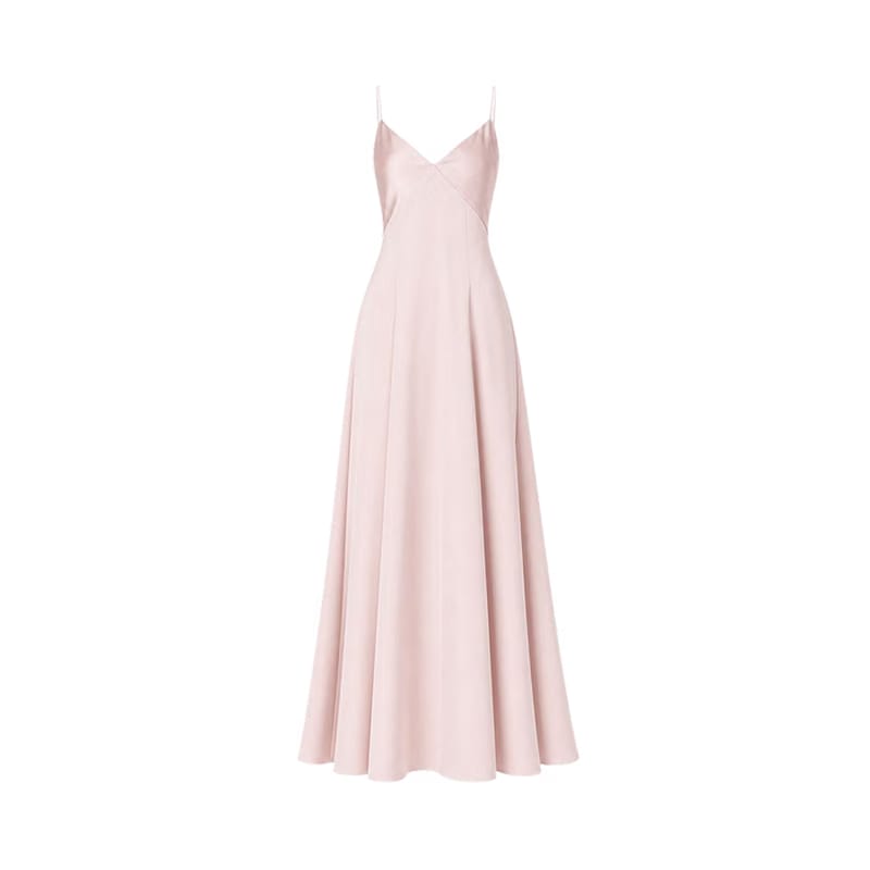 Valeria Cowl Satin Maxi Dress - Blush