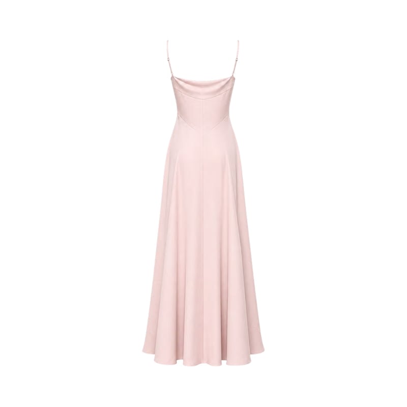 Valeria Cowl Satin Maxi Dress - Blush