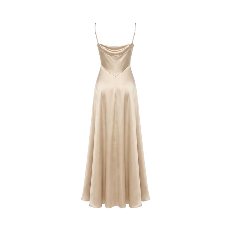 Valeria Cowl Satin Maxi Dress - Champagne