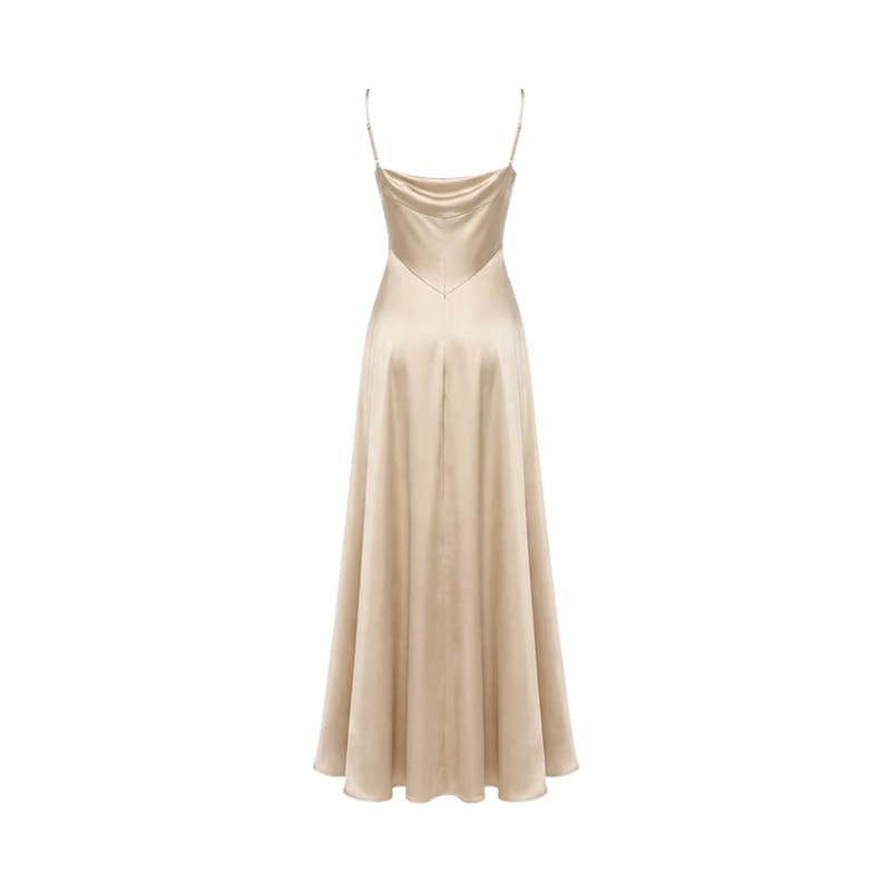 Valeria Cowl Satin Maxi Dress - Champagne