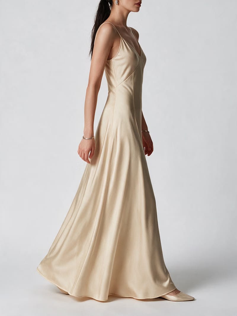 Valeria Cowl Satin Maxi Dress - Champagne