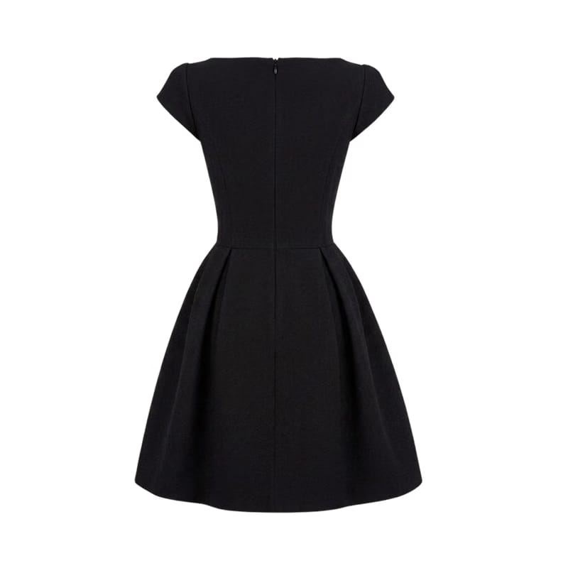 Valeria Éclipse Square Neck Dress - Midnight Noir