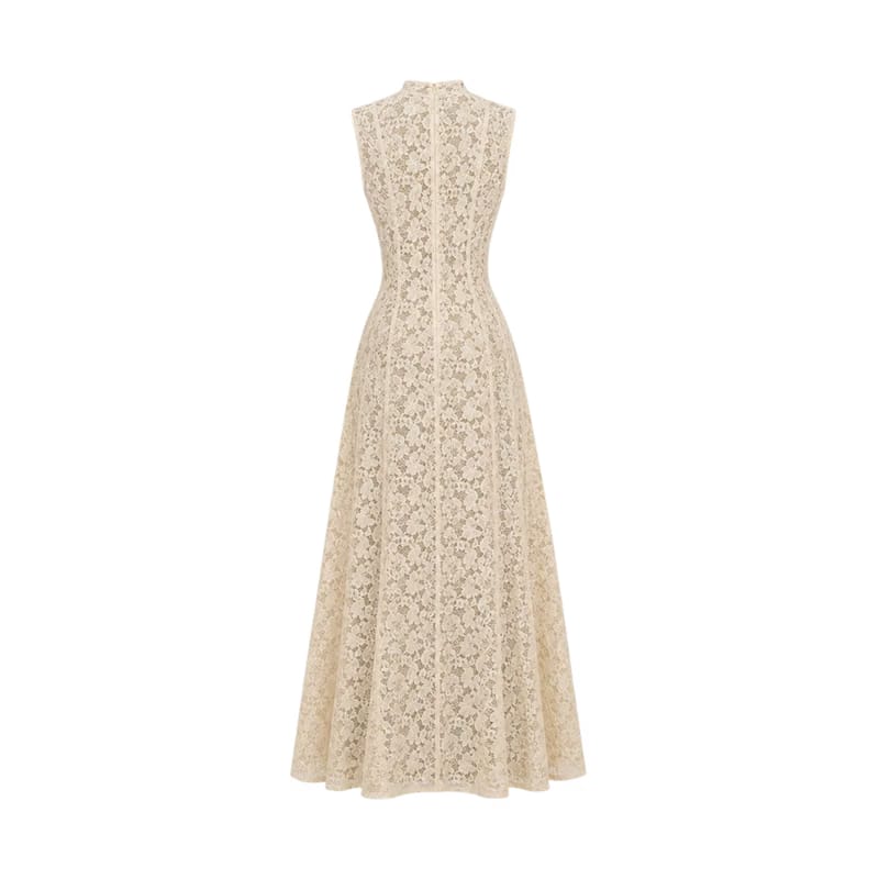 Valeria Lace Column Maxi Dress - Ivory