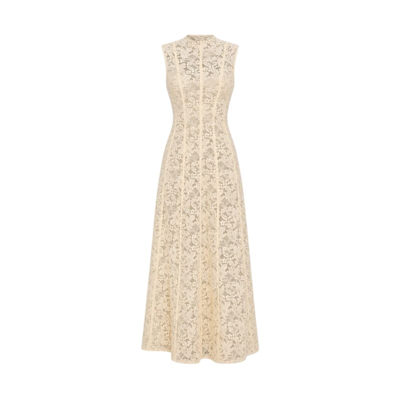 Valeria Lace Column Maxi Dress - Ivory