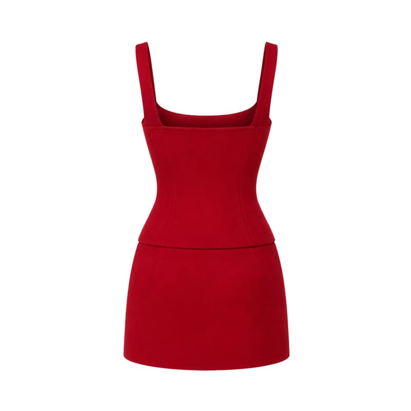 Valeria Minimal Scoop Set - Crimson