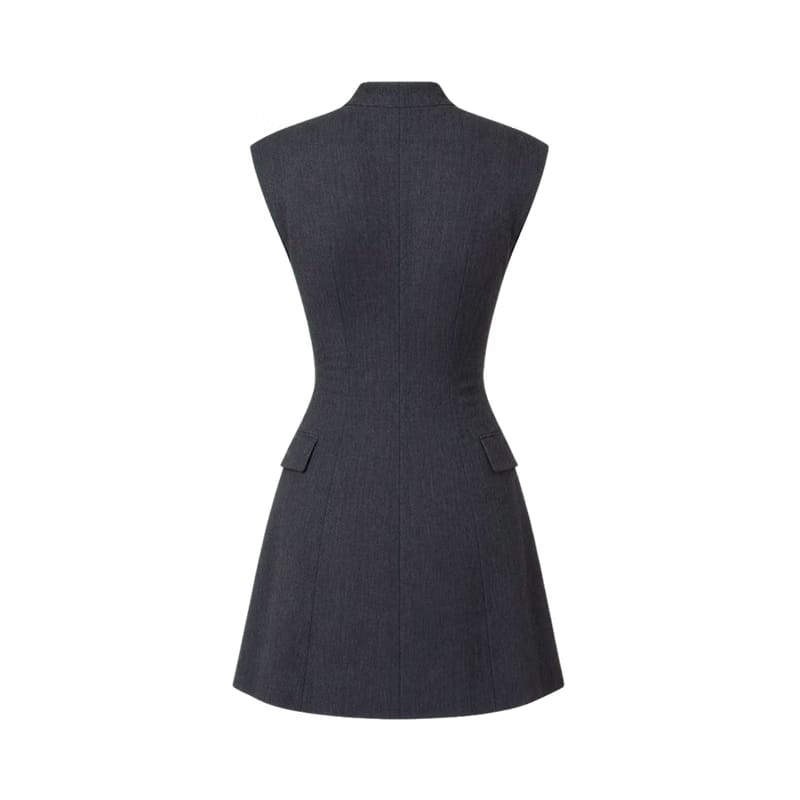 Valeria Sculpted Blazer Mini Dress - Charcoal Grey