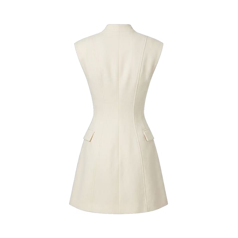 Valeria Sculpted Blazer Mini Dress - Warm Ivory