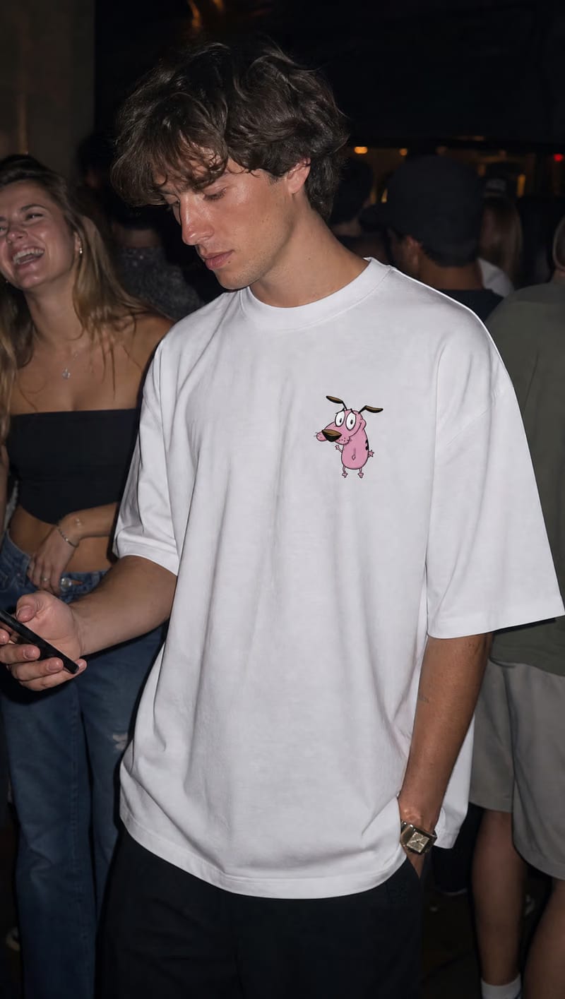 Forfksake Courage Pink Chaos Graphic T-shirt White