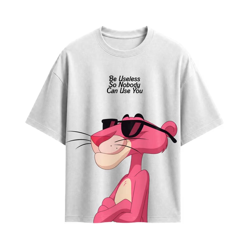 Forfksake Pink Panther Useless Graphic T-Shirt White