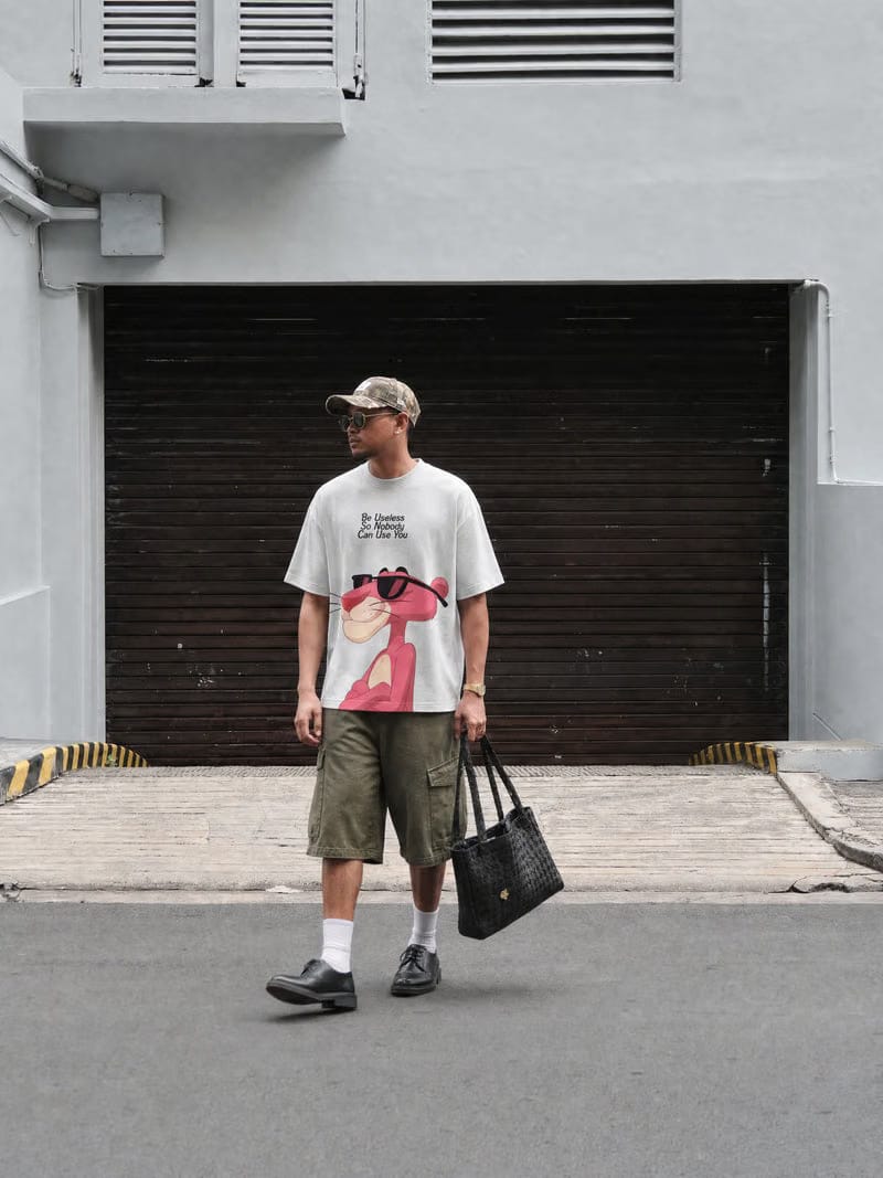 Forfksake Pink Panther Useless Graphic T-Shirt White