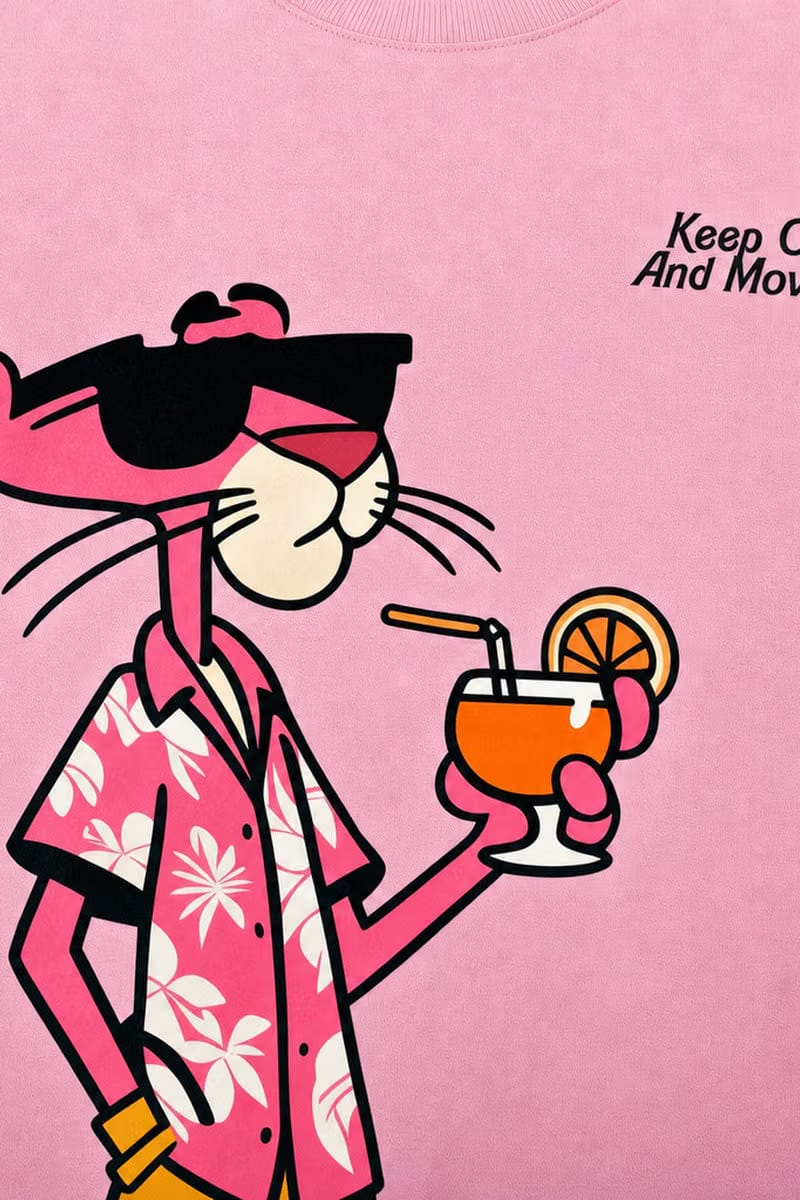 Forfksake Pink Panther Vacation Drip T-Shirt Pink
