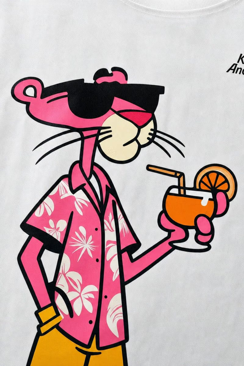 Forfksake Pink Panther Vacation Drip T-Shirt White