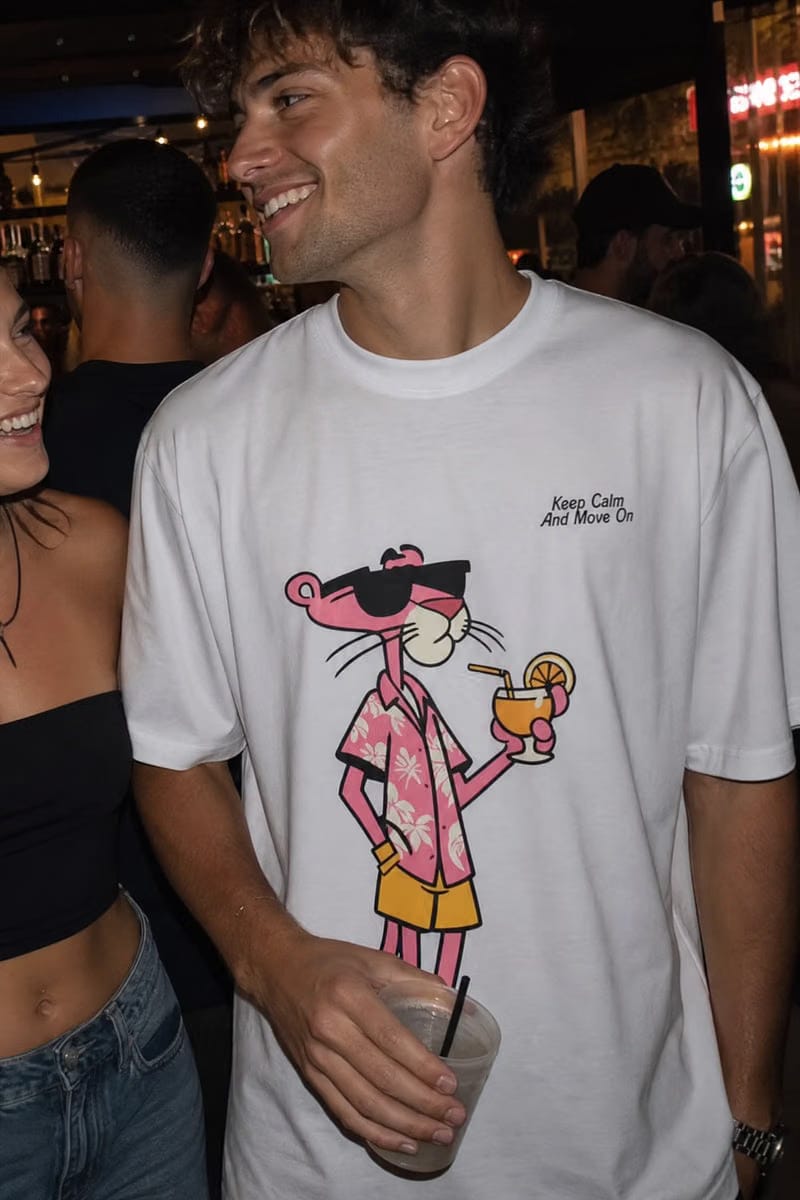 Forfksake Pink Panther Vacation Drip T-Shirt White