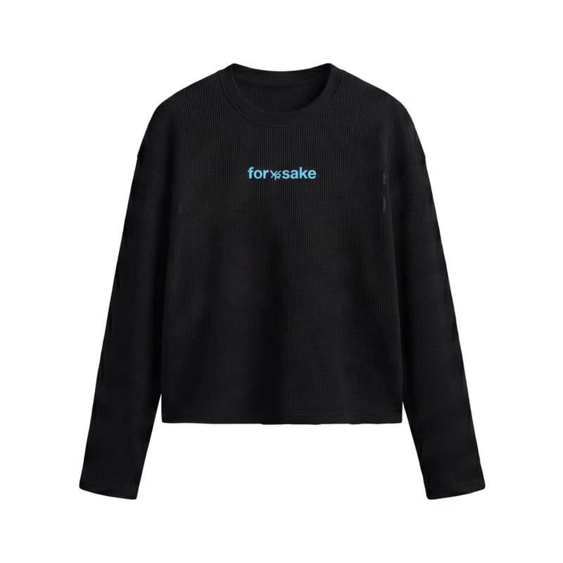 Forfksake Pray For Nothing Waffle Long Sleeve Black