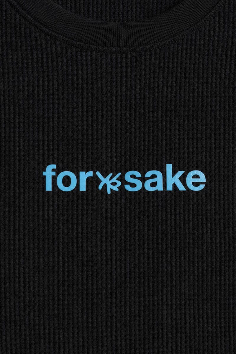 Forfksake Pray For Nothing Waffle Long Sleeve Black