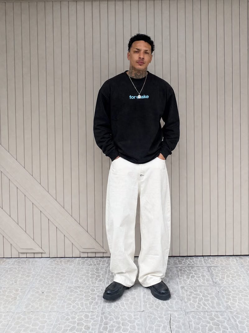 Forfksake Pray For Nothing Waffle Long Sleeve Black