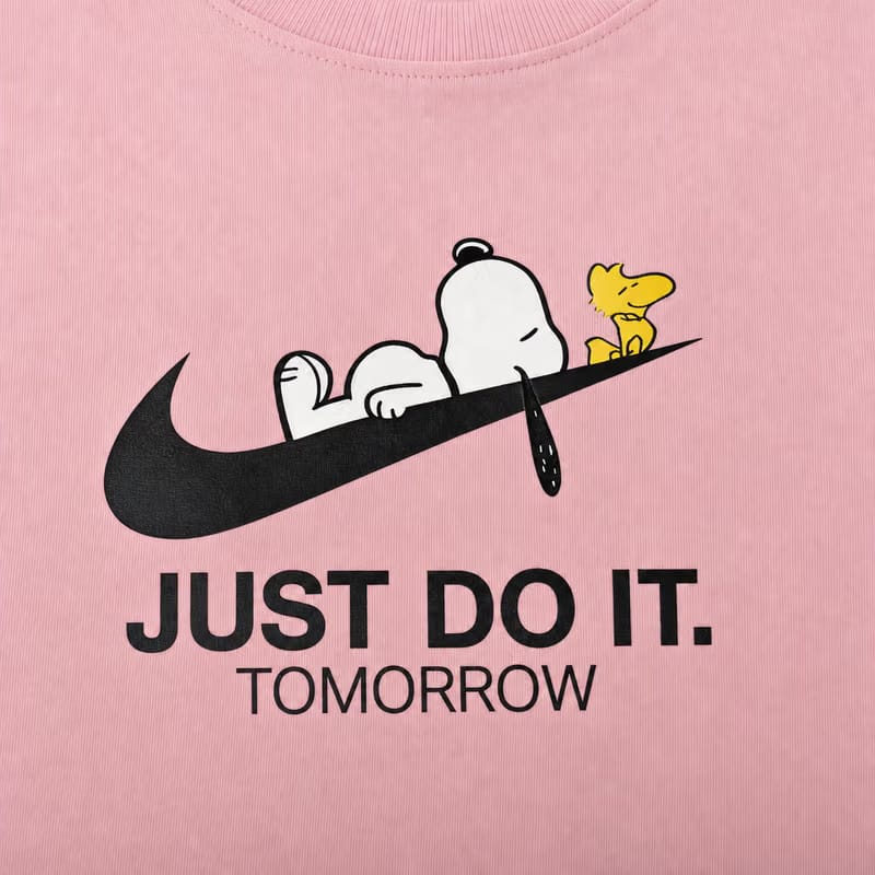 Forfksake Snoopy Tomorrow Procrastination T-shirt Pink