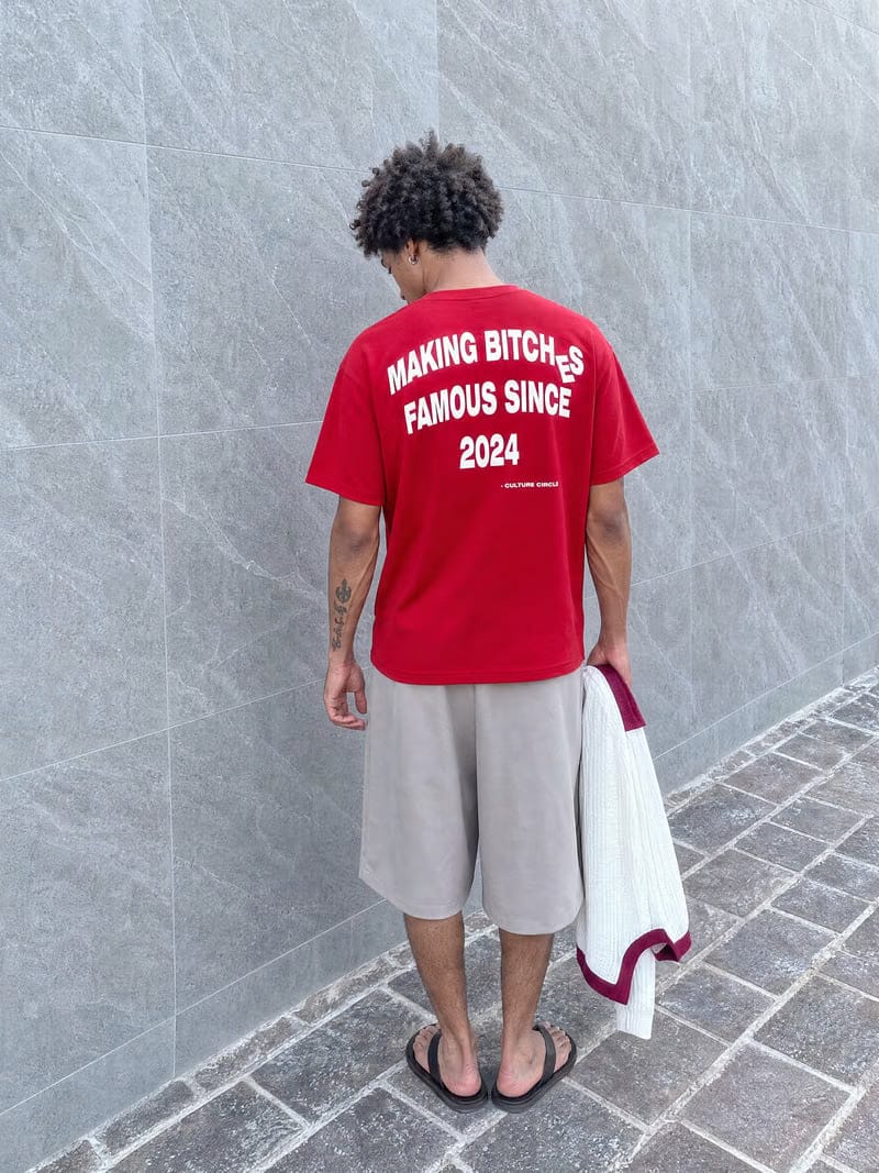 Making Bitches Famous Red T-Shirt (Forfksake × Culture Circle)