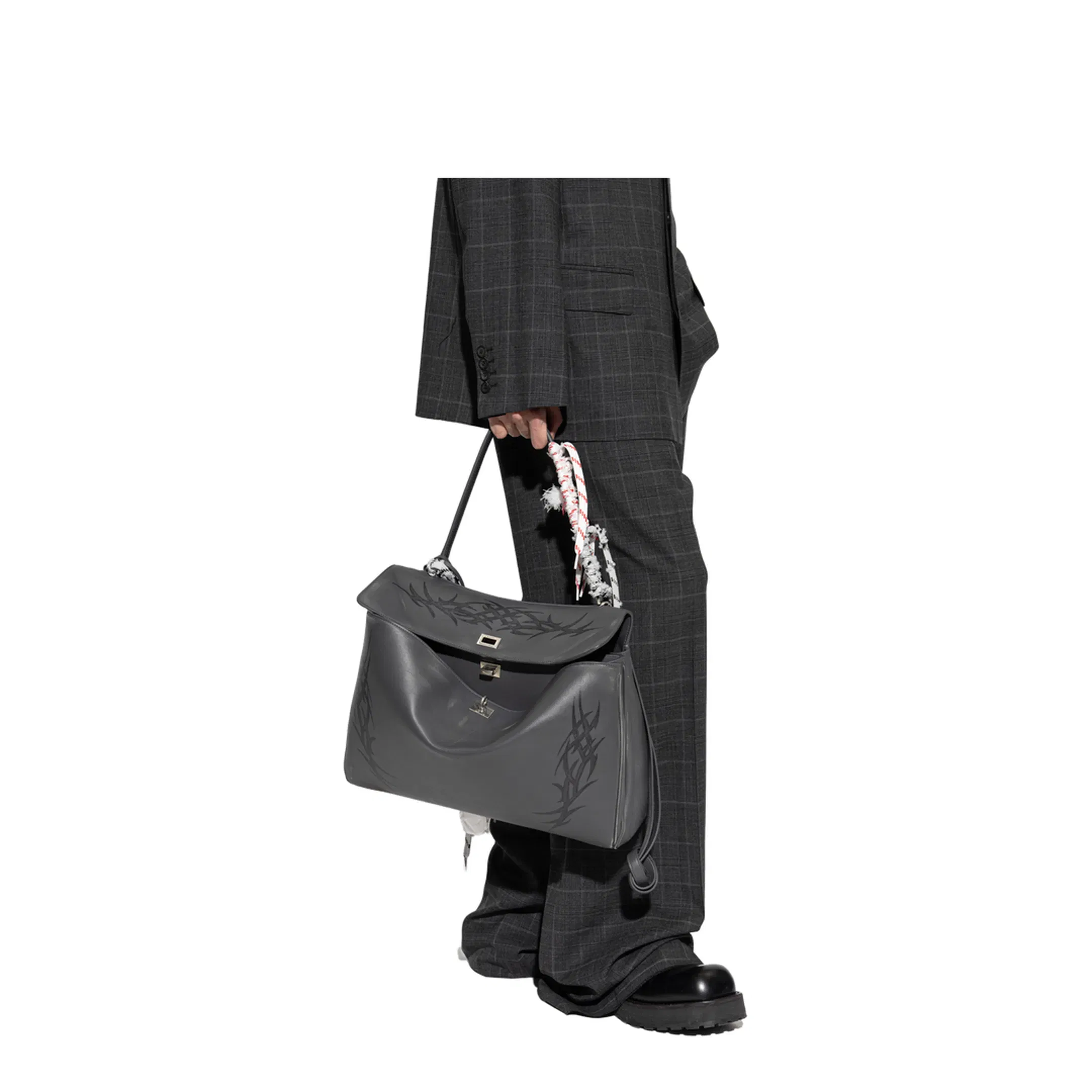 Rodeo Large Calfskin Handbag - Grey