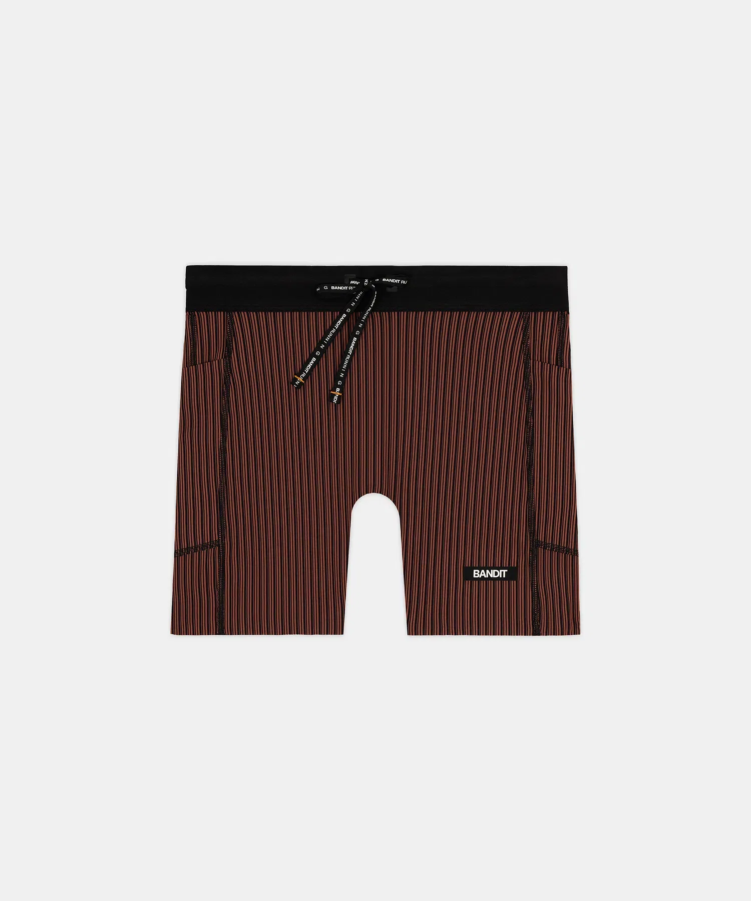 Bandit Womens Striped Cadence 5 Compression Shorts Mahogany Black