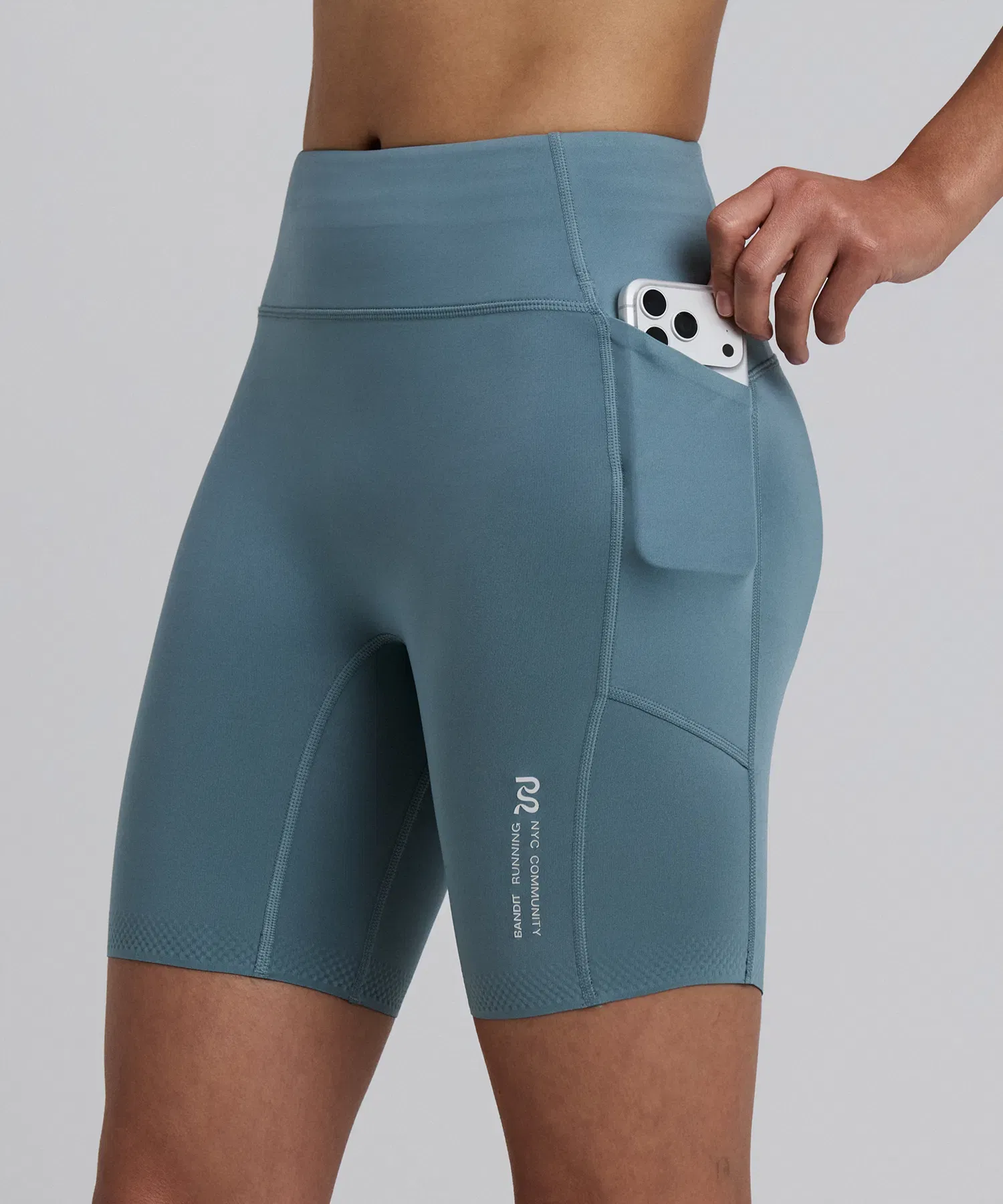 Bandit Womens Stamina V High Waist 7 Compression Short Tranquil Blue