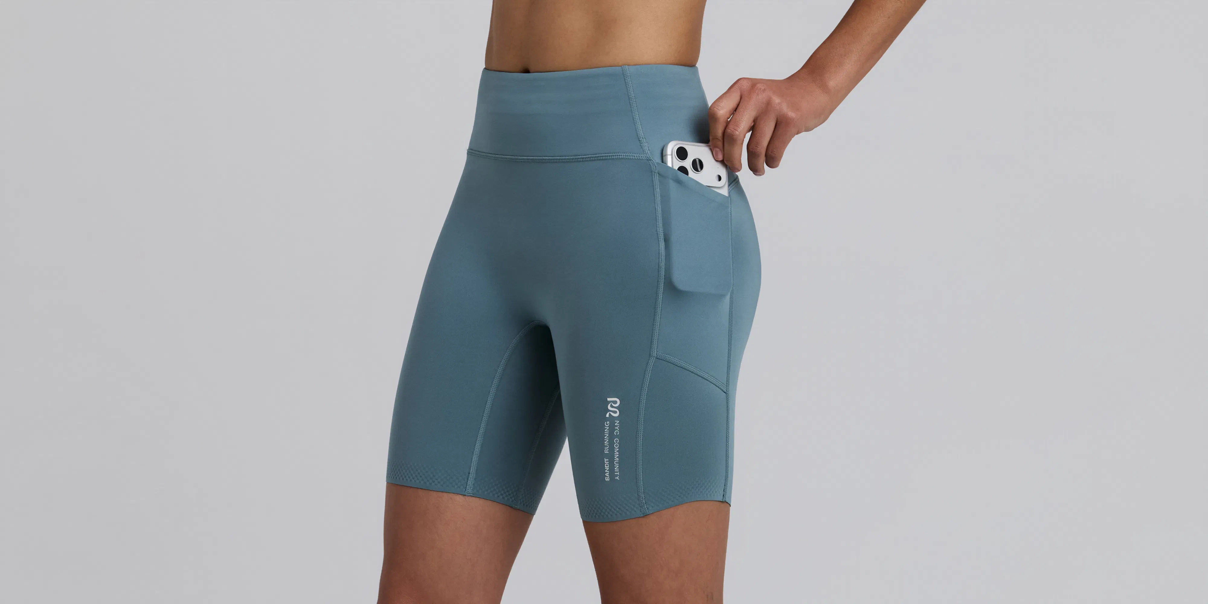 Bandit Womens Stamina V High Waist 7 Compression Short Tranquil Blue